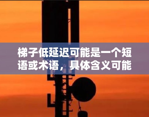 梯子低延迟可能是一个短语或术语,具体含义可能因上下文而异。以下是一些可能的解释 梯子低延迟可能是一个短语或术语,具体含义可能因上下文而异。以下是一些可能的解释